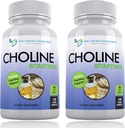 Premium Choline - 500 mg - 120 Veggie kapsulių - Palaiko pažintinę sveikatą, atmintį ir daugiau - 2 Pack