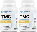 Puregen Labs TMG 750 mg - [Didelis stiprumas] Trimetilglicino priedas - Sveikų homocisteino lygių, ne GMO, NO gluten ir Dairy ® 124; Pagaminta JAV - 2 Pack - Iš viso 240 Vegetariškų kapsulių