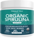 Organiniai Spirulina milteliai - Pagaminta su Parry ® Spirulina, Žinomas dėl aukštesniojo grynumo ir maistingumo tankumo - Vegan Farming - Non-Irradiation - Blue- Green Algae Superfood Addition - 75 Servings - 8 oz