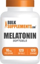 BulkSupples.com Melatoninas 10 mg Softgels - Melatoninas suaugusiems, Miego papildas - 10 mg melatonino vienai paslaugai, Gluten Free, 1 Softgelis vienai paslaugai, 120 Count (pakuotė 1)