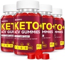 Keto ACV Gummies - 1500mg Apple Cider Vinegar with Mother - Vegan, Non-GMO,Organic Apple Cider Vinegar Gummies for Women Men, Detox & Cleanse, 4 Pack