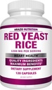 Arazo Nutrition Red Yeast Rice Extract 1200 MG - Citrinin Free Addition - Vegetarian 120 Capsules