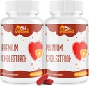 Cholesterolio papildai su augalų steroidais, Niacinas, raudonieji ryžiai, Citrus Bergamot, Česnakai, Cholesterolio papildas Parama Normalus cholesterolio kiekis, 180 Softgels