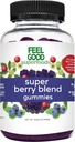 FeelGood Superfoods Super Berry Multivitamin Supplements, Acai, Amla, Lingonberry, Maqui, Bilberry, and Aronia Berry Gummies, Berry Flavor, Vegan, Non-GMO, 60 Count