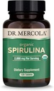 Dr. Mercola Organic Spirulina - 2000 mg - USDA Organic - Normalus detoksikacija & Imuninė Sveikata - Visas maistas Supermaisto - Ne GMO, Gluten- Free & Soy- 120 tablečių