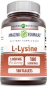 Nuostabi formulė L- Lysine 1000 Mg Amino rūgšties papildas - 124; Tablečių - 124; Non- GM0) 124; Nemokamas glitimas - 124; Pagaminta JAV (1 Pack ® 124; 180 Count)