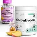 ColonBroom Psyllium Husk pudra Cukrus Kramtomosios - Chromo Picolinate 200mcg, 2 Straipsniai - Colon Cleanser pluošto papildas (50 serveriai) + Cukrus Kramtomosios Palaikymas (60 Servings)