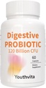 Probiotics with Prebiotics, 120 Billion CFU, for Gut Health & Digestive Support, Probiotics for Women & Men, 60 Capsules