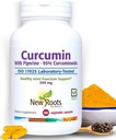 NEW ROOTS HERBAL Turmeric Curcumin Supplement 500mg with Gingers & Black Pepper Extract - 20x Better Absorption | Coumarin Capsules with 95% Curcuminoids & 95% Piperine (90 Veg Capsules)