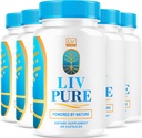 (5 pakuotė) Liv Pure, Liv Pure Atsiliepimai, Liv Pure piliulės, Liv Pure piliulės Atsiliepimai, Livure, Liv Pure Capsules Kepenys, Livure Pill Dabar kapsulėse, 300 kapsulių 150 dienų.