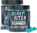 DJALA Beast Bites kreatino bitai - 5g kreatino monohidratas per Tarnavimo - Nr cukraus ar dirbtinių spalvų - Low- Kalorie, Vegan & Halal - Mėlyna Aviečių skonio - 30 Gummies (2vnt)