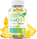 CoQ10 Gummies, Coferment Q10 Addition 200 mg, High Absorption CoQ10 Addition for Cellular Energy and Immune Health, Vegan, Gluten Free, Pineapple Schicor, 60 Count