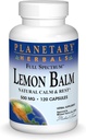 Planetos Herbals Lemon Balm Full Spectrum 500mg, Natural Calm and Free, 120 Capsules