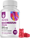 DR. MORITZ magnio citratas Gummies suaugusiems - Sugar- Free Calm magnio gummies - Sveikos streso atsakas - Aviečių skonio - Non-GMO, 200 mg (60 Count)