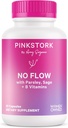 Pink Stork No Flow: Sausas krūtų pieno tiekimo su šalaviju, petražolė, ir B Vitaminai, Postpartum pagrindai moterų sustabdyti maitinimą krūtimi ir sumažinti pieno gamybą, 60 kapsulės