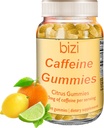 Bizi Kofeinas Gummies vyrams ir moterims, Energijos priedas Boost Focus, Kofeinas Gummies suaugusiems, 30 mg kofeinas per Gummy, Citrusinių skonio (60 ct)
