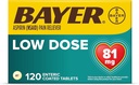 Bayer Aspirin Regimen, 81 mg Enteric Dengtos tabletės Skausmas palengvėjimas / karščiavimas Reduktorius, 120 Skaičiavimas