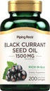 Pipecing Rock Black Currant Seed Oil Softgel Capsules ® 124; 1500mg Ş124; 200 grafas ® 124; Gama Linoleno rūgštis (GLA) ® 124; Non- GMO, Gluten Free Addition