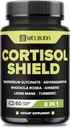 8in1 Cortisol Shield - Ashwagandha ir Magnis, Rhodiola Rozea, Lions Mane, Gingsen, ir 3 Daugiau - Atpalaidavimas & Restora naktinė parama & Mood Balance - 60 Skaičiavimas