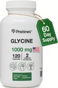 PRISTINE 'S Glycine 1000MG Amino rūgšties miego palaikymo kapsulių priedas - 60 dienų tiekimo - Raumenų regeneravimas, kolagenas ir inkstų paramos papildas - Veganas, ne GMO, Gluten Free