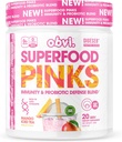 Obvi Superfood Pinks Probiotic Blend ® 124; Rich in Antioksidants, Adaptogens, Digestive Enzyme Blend, Immune Support, Gut Health ® 124; Keto, Gluten- free, No Sugar, 10 Billion KSV ® 124; Mango Iced Tea, 20 Servings
