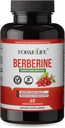 Berberine 500mg - Berberine supplementary, GLP-1, AMPK aktyvatorius, Metabolic Wellnes, Berberine HCL 500mg sveikai gyvensenai moterims ir vyrams, 60 kapsulių, Non- GMO, Vegan, Pagaminta JAV