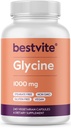 BESTVITE Glycine 1000mg vienoje kapsulėje (240 vegetariškų kapsulių) - No Stearates - Vegan - Non GMO - Gluten Free