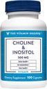 The Vitamin Shoppe Choline & Inositol 500MG, Once Daily Supplement for Fat Metabolism & Brain Health (100 Capsules)