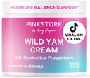 Pink Stork Wild Yam Cream - Natūralus hormono balansas moterims - PMS, vaisingumas, periopropauzė, menopauzė - Biologiškai identiškas kremas - nekvepiantis, 4 oz