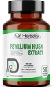 Dr. HERBAIST Pyllium Husk ekstraktas 1000mg per serving (Plantago Ovata pluošto priedas) - 60 Veg kapsulės - Greita absorbcija, Švelnus ant pilvo, Palaiko Digestion & Daily Fiber.