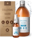 Premium Coloidine Silver ● Optimali Koncentracija Formulė, Mažesnės dalelės, Geresni rezultatai ● Laboratorija Sertifikuotas ● Skystas Sidabras Pagamintas ES ● Free Spray Butelis užpildyti & Ebook (34 fl oz)