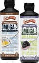 Barlean 's Omega 3 Skystas priedas Bundle, BlackBerry Smoothie Flax Seed Oil ir Piña Colada Fish Oil Additions Set, 16 oz