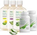 AloeCure Organic Aloe Vera Digestion Set - 5 Pack - Vynuogės, Natūralus, Citrinų skonio sultys, 2pcsxAloe Vera Capsules 60cap