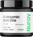 Nuray Collagenic Burn Elite with Green Tea - Collagen Peptides- 60 Capsules | Collagen Burn with 5 Types of Collagen for Healthy Hair, Skin, Nails, Joints, Metabolism Boost & Energy