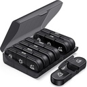 PULIV Savaitinis pilių Organizatorius 3 Times per dieną, Nešiojami Kelionės pilys Box 7 Diena su didelių pilių konteineriai, Žaibas Įrodymų pilių dėklas Vitaminų, Medacija, Priedai ir žuvų aliejai (Juoda)