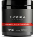Toniiq Ultra High Strength Glutathione Capsules - 1000mg Concentrated Formula - 98%+ Highly Purified and Bioavailable - Non-GMO Fermentation - 60 Capsules Reduced Glutathione Supplement