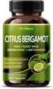 Citrus Bergamot 50: 1 ekstraktas 20,400mg su raudonaisiais ryžiais, česnakais, artišoku sveikam cholesteroliui, širdies sveikatai - pagaminta JAV (150 skaičius (1 rinkinys))
