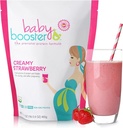 Baby Booster Nėštumo baltymų milteliai Vitamino papildas purtyti - OB / GYN Patvirtintas Prenatal & postnatalinės Žindymo Naudojimas - Rytas Ligos palengvėjimas Vegan DHA ir metilfolatas - Kreminės braškės, 1 LB