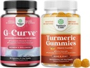 G Curve Horny Goat Weed moterų sustiprintos energijos nuotaikos ir veiklos ir turmerijos Gummies suaugusiems Persikų skonis - Ekstra stiprumo bendra parama Gummies