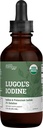 Organinis liugolio jodas, jodas ir kalio jodidas 2% tirpalas 3000 µg - Skysti priedai lašai Thyroid Support for Women & Men, Metabolization Health, Detox Boost - Non-GMO, 395 Servings (2 Oz)