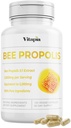 Bee propolio ekstrakto kapsulės 1000mg priedas imuninei paramai, gyvybingumui, odos sveikatai - stipriems polifenoliams, flavanoidams, antioksidantams - 120 Count, Non-GMO, Gluten- Free