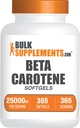 BulkSupples.com Beta Carotene 25000 TV Softgels - Vitaminas A, beta karoteno papildai - akių palaikymui, Gluten Free, 1 Softgelis per Tarnybą, 365 Count (Pack of 1)