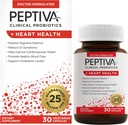 Peptiva Probiotics Heart Health - Heart Health Support Addition, 25 Billion KSV, Multi- padermės Probiotic, Lactobacillus Acidophilus, Bifidobacterium, Digestive Support - 30 vegetarinio preparato kapsulių