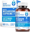 Bold Botanica Mushroom Aukščiausiasis 7 - Grybų priedas - Ekologiški Ekstraktai Turkijos Uodega, Chaga, Phellinus, Reishi, Cordyceps, Maitake, Shiitake for Immune Support & Optimal Wellness, 60 Caps