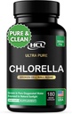 Chlorella Capsules 3000 mg - Krekingo ląstelių sienos mėlyna žalia Algae priedas - Geriausias natūralus Detox Cleanse - Augalų vitaminai mineralai Chlorofilas Vegan baltymų milteliai - Pagaminta JAV