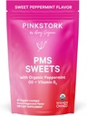 Pink Stork Organic PMS Support Sweets for Teens and Women - Simple & Natural Ingredients Vitaminas B6 and Pipirmėtės - Laikotarpis, Digeuzija, Bloating, Mood Swings - 30 lašai