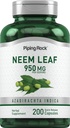 Piping Rock Neem Leaf Capsules ® 124; 950mg ® 124; 200 Miltelių piliulės ® 124; Herb Extract Additive ® 124; Azadirachta Indica ® 124; Non-GMO, Gluten Free