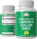 Probiotikai Candida, Colon Cleanse, IBS, ir SIBO Support. Rekomenduojamas Probiotinis probiotinis priedas. Gut Health and Overgrowth Treatment Capsules for women & men