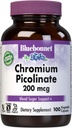 Bluebonnet Chromo Picolinate 200 mcg, 100 vegetariškų kapsulių, 100 skaičius