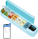 Daviky Smart Pil organizatorius su signalizacija, BluetoOth Kasdien Kartą per dieną pil Box 7 Diena su APP, Savaitės Kelionės Pil Case, Portable Pil Priminimas vaistų, papildai ir vitaminai (Žalia)